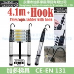 4.1m Single Telescopic ladder with hook