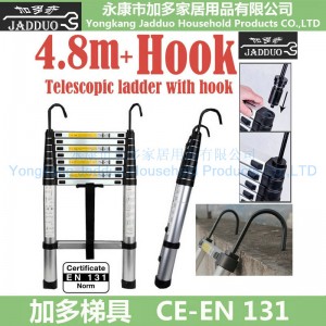 4.8m Single Telescopic ladder with hook