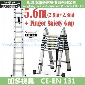 5.6m 2 in 1 telescopic ladder with Finger Safety Gap