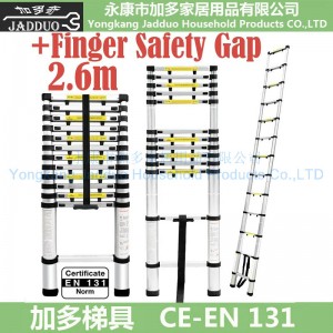 2.6m Single Telescopic ladder with Finger Safety Gap