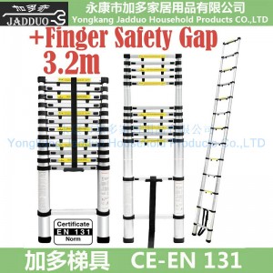 3.2m Single Telescopic ladder with Finger Safety Gap