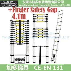 4.1m Single Telescopic ladder with Finger Safety Gap