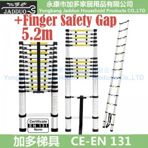5.2m Single Telescopic ladder with Finger Safety Gap