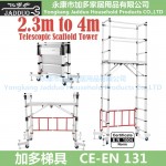 4m Aluminium Telescopic Mobile Scaffold Tower With Toeboards