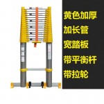 Yellow single telescopic ladder 