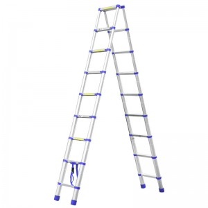 Blue Double sides telescopic ladder