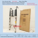 Stainless steel telescopic ladder with hooks