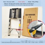 Stainless steel telescopic ladder with Anti-slip cushion