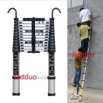 Single Telescopic ladder with Anti-slip cushion+hook