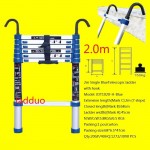 Single Blue Telescopic Ladder with Hook